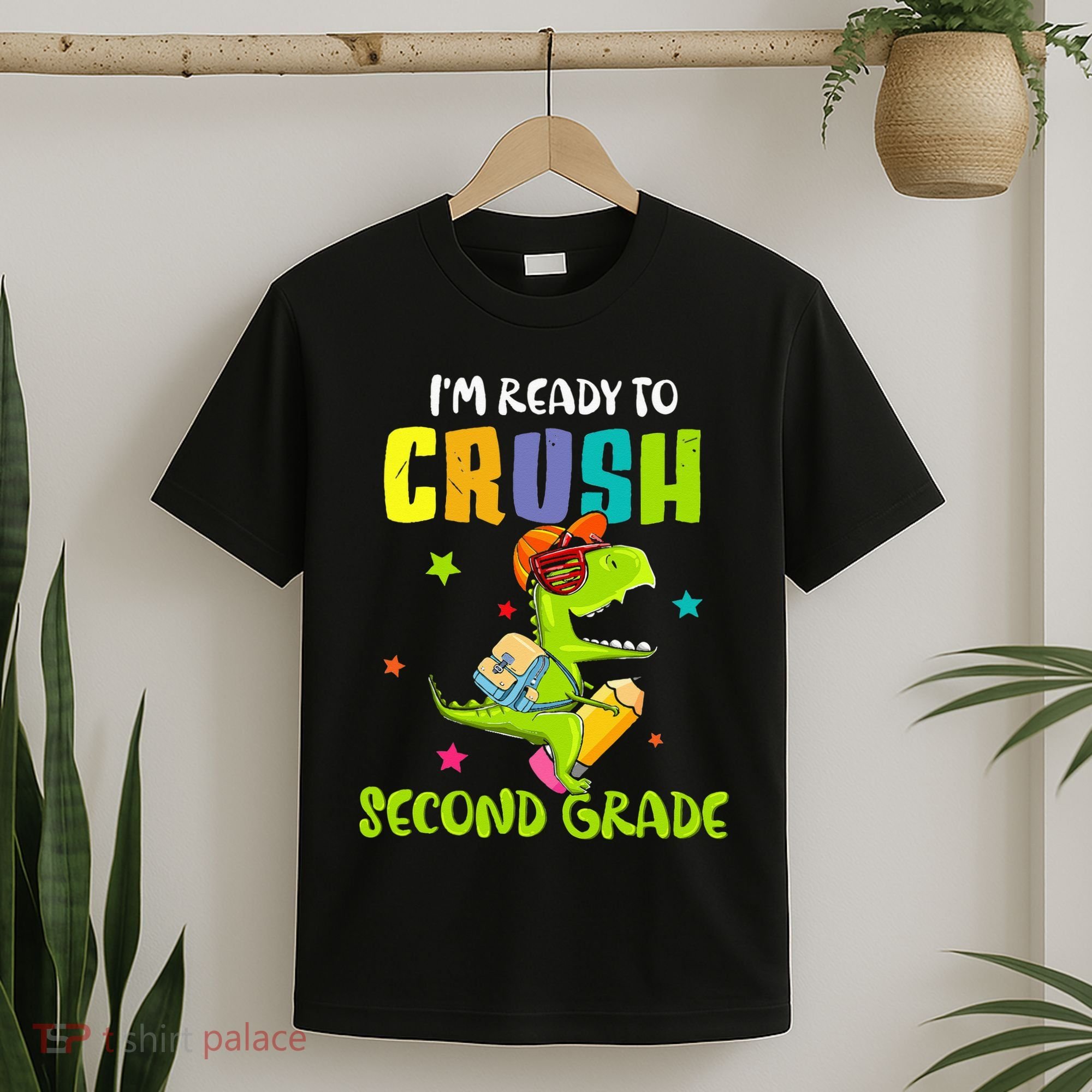 Back To School I'm Ready To Crush Second Grade Dinosaur T-Shirt