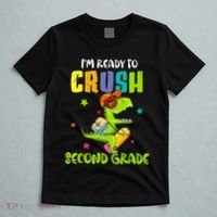 Back To School I'm Ready To Crush Second Grade Dinosaur T-Shirt thumb 5