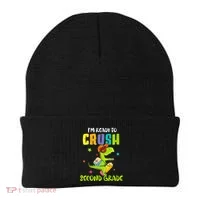 Back To School I'm Ready To Crush Second Grade Dinosaur Beanie thumb 0