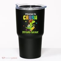 Back To School I'm Ready To Crush Second Grade Dinosaur Tumbler thumb 0