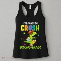 Back To School I'm Ready To Crush Second Grade Dinosaur Women's Tank Top thumb 3