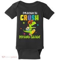 Back To School I'm Ready To Crush Second Grade Dinosaur Baby Bodysuit thumb 0