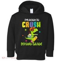 Back To School I'm Ready To Crush Second Grade Dinosaur Toddler Hoodie thumb 0