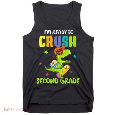Back To School I'm Ready To Crush Second Grade Dinosaur Tank Top