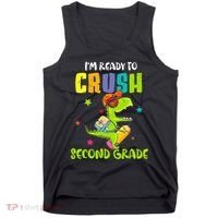 Back To School I'm Ready To Crush Second Grade Dinosaur Tank Top thumb 0