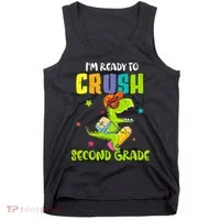 Back To School I'm Ready To Crush Second Grade Dinosaur Tank Top thumb 0