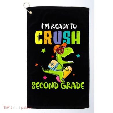 Back To School I'm Ready To Crush Second Grade Dinosaur Golf Towel