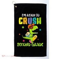 Back To School I'm Ready To Crush Second Grade Dinosaur Golf Towel thumb 0