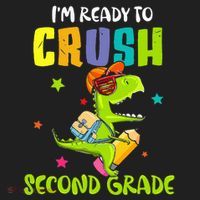 Back To School I'm Ready To Crush Second Grade Dinosaur Golf Towel thumb 3