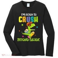 Back To School I'm Ready To Crush Second Grade Dinosaur Women's Long Sleeve Shirt thumb 0