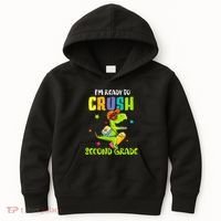 Back To School I'm Ready To Crush Second Grade Dinosaur Kids Hoodie thumb 0