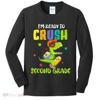 Back To School I'm Ready To Crush Second Grade Dinosaur Kids Long Sleeve Shirt thumb 0