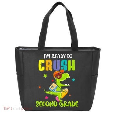 Back To School I'm Ready To Crush Second Grade Dinosaur Tote Bag