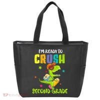 Back To School I'm Ready To Crush Second Grade Dinosaur Tote Bag thumb 0