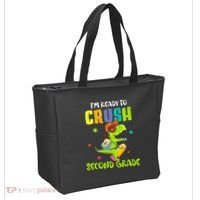 Back To School I'm Ready To Crush Second Grade Dinosaur Tote Bag thumb 2