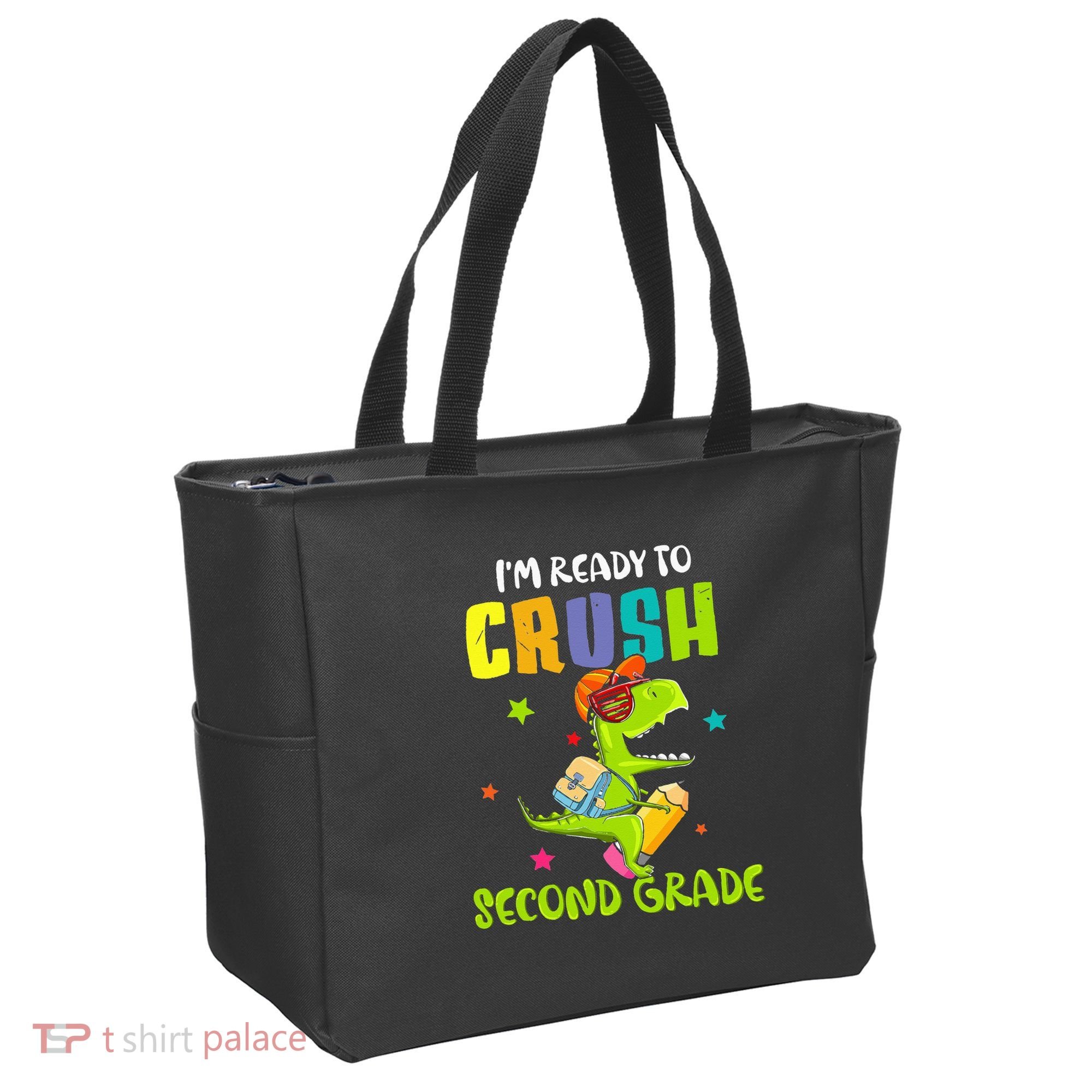 Back To School I'm Ready To Crush Second Grade Dinosaur Tote Bag