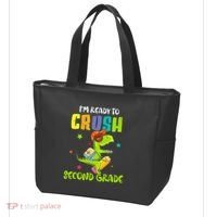 Back To School I'm Ready To Crush Second Grade Dinosaur Tote Bag thumb 3