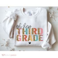Back To School Oh Hey Third Grade First Day Teacher Student Sweatshirt thumb 2