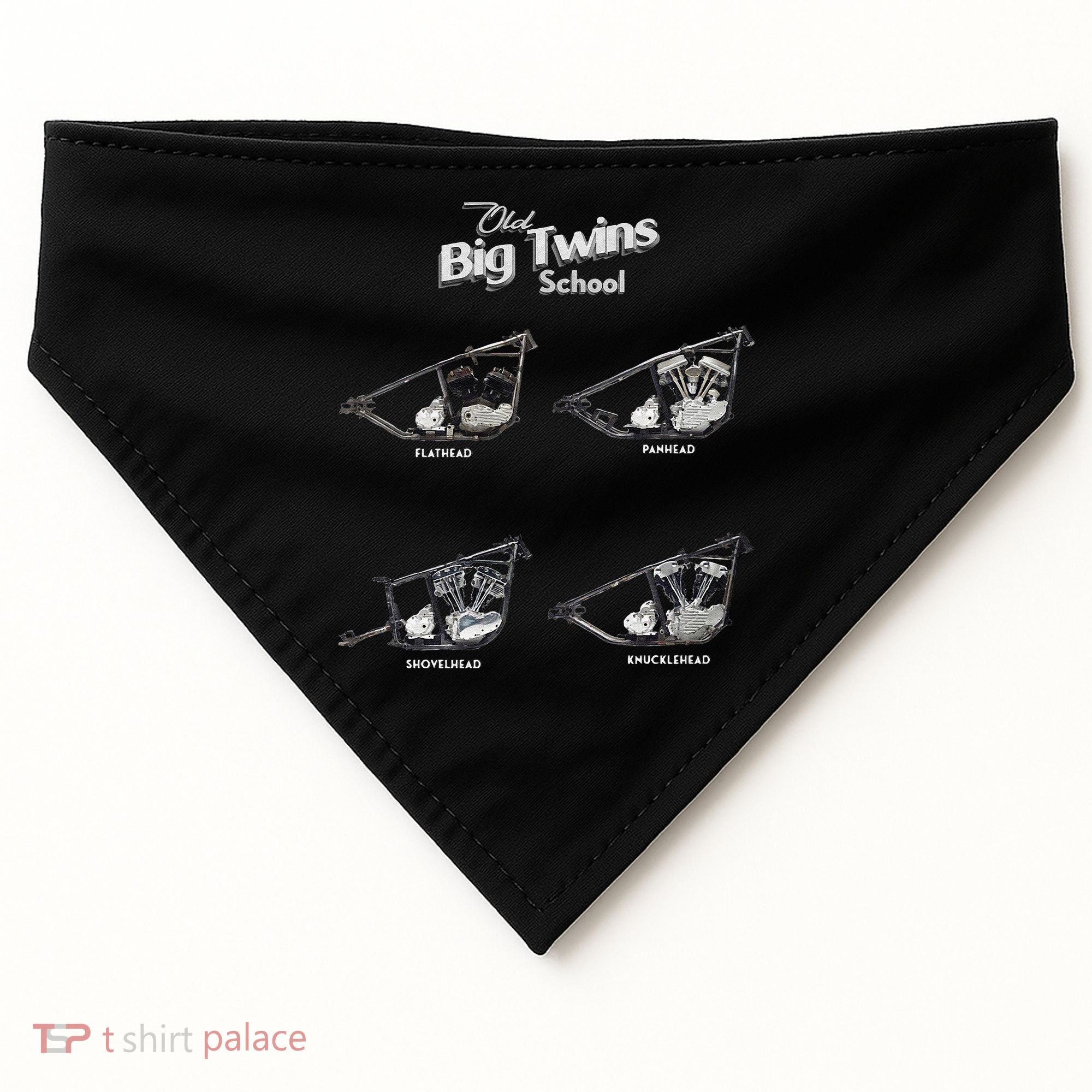 Big Twins Shovelhead Knucklehead Panhead Flathead Hd V Twin Premium USA-Made Doggie Bandana
