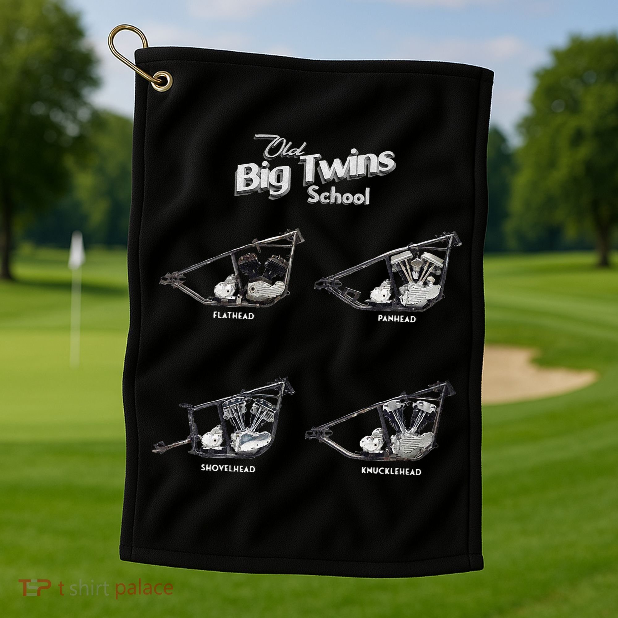 Big Twins Shovelhead Knucklehead Panhead Flathead Hd V Twin Premium Golf Towel