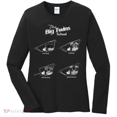 Big Twins Shovelhead Knucklehead Panhead Flathead Hd V Twin Premium Women's Long Sleeve Shirt