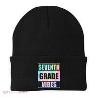Back To School 7th Grade Vibes First Day Of School Teachers Beanie thumb 0