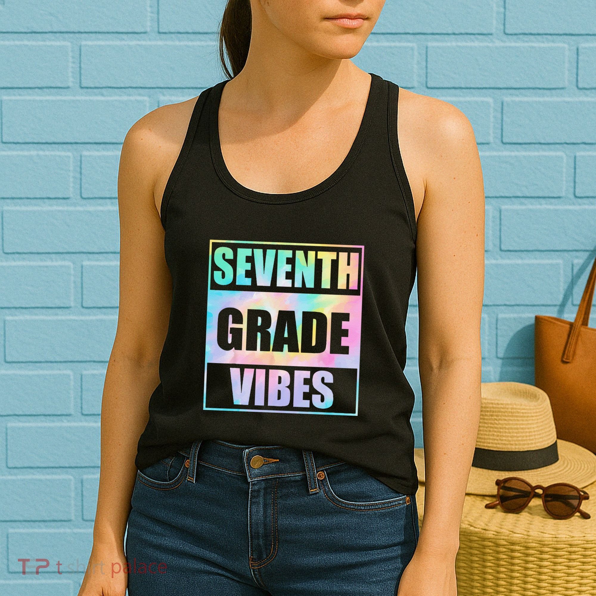 Back To School 7th Grade Vibes First Day Of School Teachers Women's Tank Top