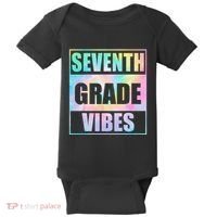Back To School 7th Grade Vibes First Day Of School Teachers Baby Bodysuit thumb 0