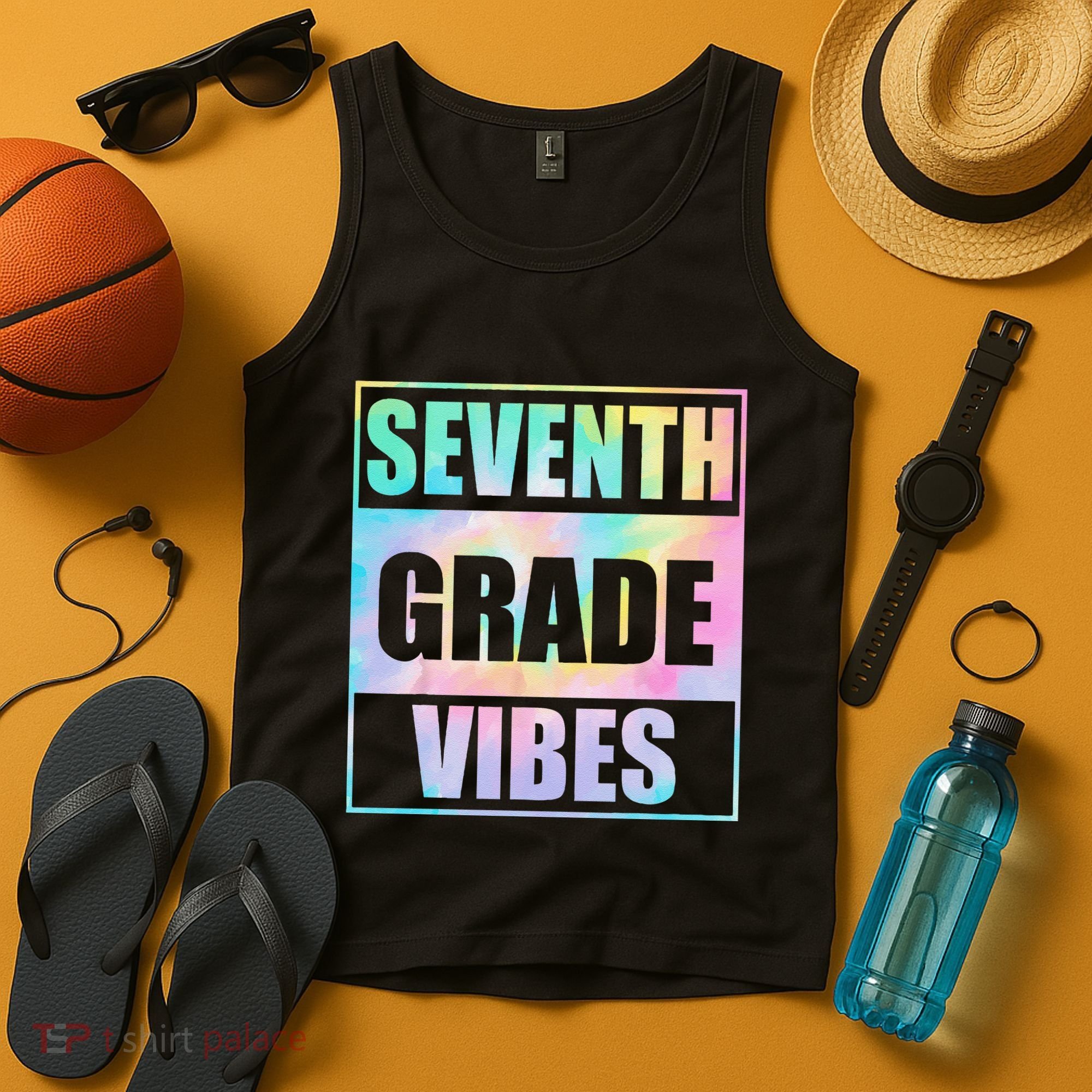 Back To School 7th Grade Vibes First Day Of School Teachers Tank Top