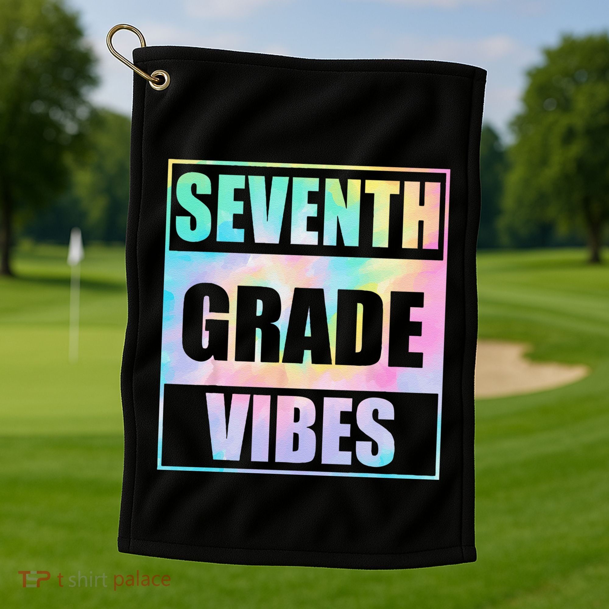 Back To School 7th Grade Vibes First Day Of School Teachers Golf Towel