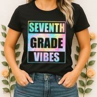 Back To School 7th Grade Vibes First Day Of School Teachers Women's T-Shirt thumb 2