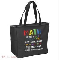 Back To School Math Is Not A Spectator Sport Math Teacher Tote Bag thumb 2