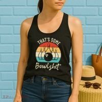Bowling Thats Some Bowlshit Retro Bowling Lovers Bowler Women's Tank Top thumb 2