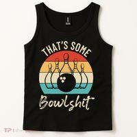 Bowling Thats Some Bowlshit Retro Bowling Lovers Bowler Tank Top thumb 2
