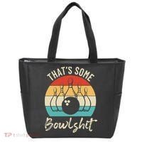 Bowling Thats Some Bowlshit Retro Bowling Lovers Bowler Tote Bag thumb 0