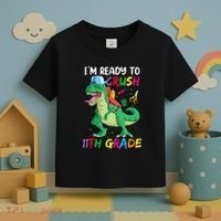Back To School For Ready To Crush 11th Grade Rex Toddler T-Shirt thumb 3