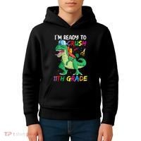 Back To School For Ready To Crush 11th Grade Rex Kids Hoodie thumb 4