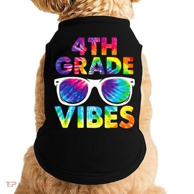 Back To School Funny 4th Grade Vibes First Day Teacher Doggie Tank