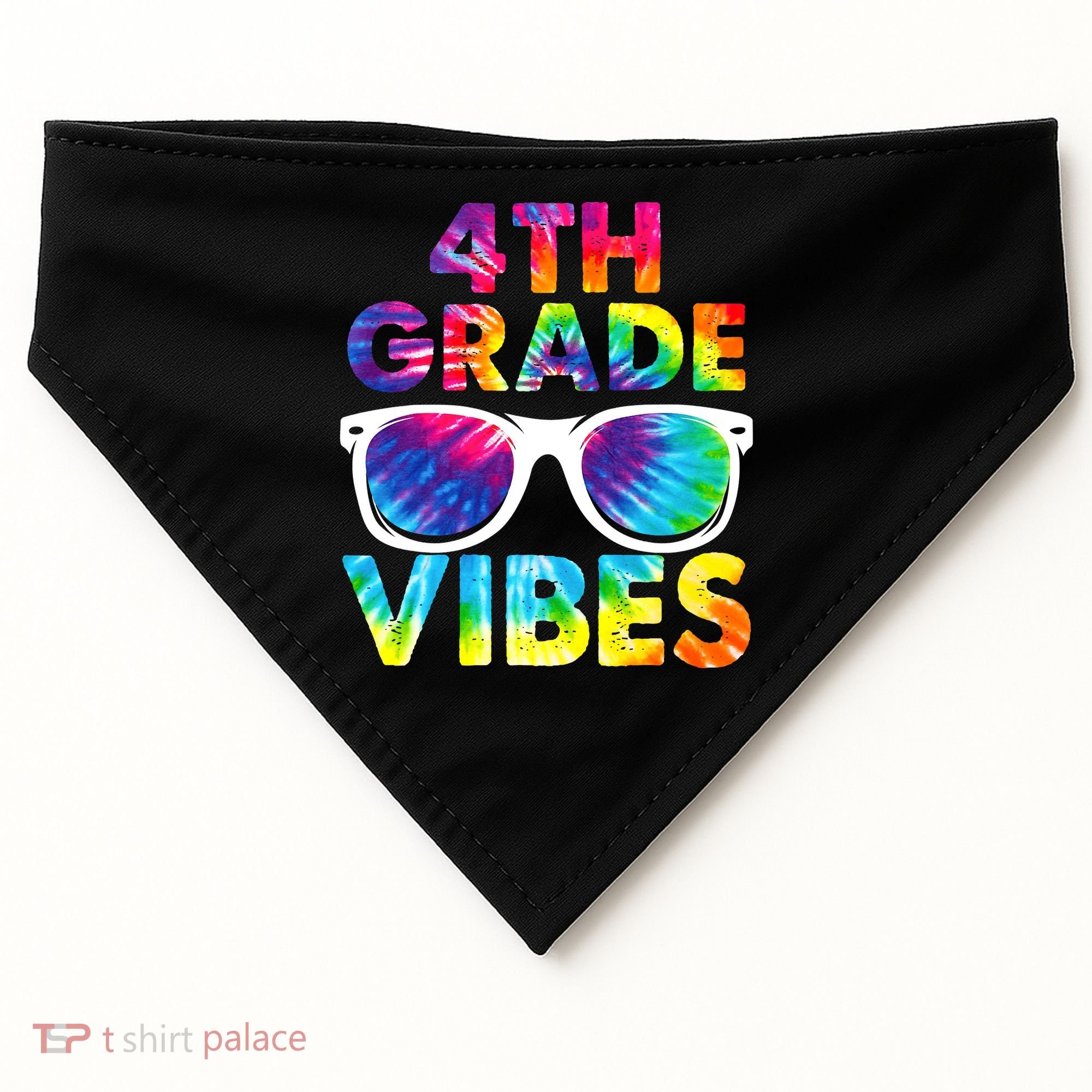 Back To School Funny 4th Grade Vibes First Day Teacher USA-Made Doggie Bandana