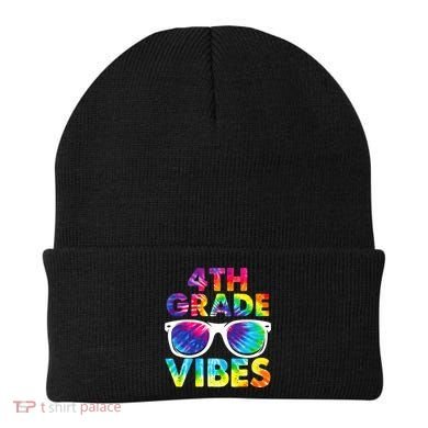 Back To School Funny 4th Grade Vibes First Day Teacher Beanie