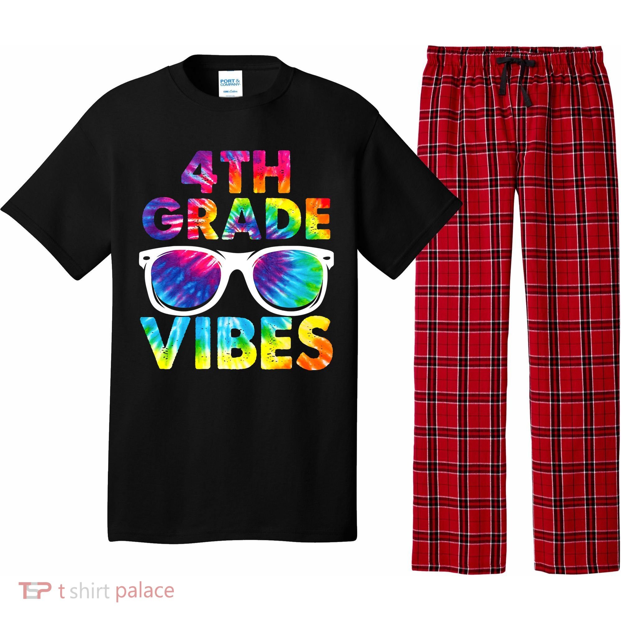 Back To School Funny 4th Grade Vibes First Day Teacher Pajama Set
