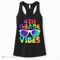 Back To School Funny 4th Grade Vibes First Day Teacher Women's Tank Top thumb 0
