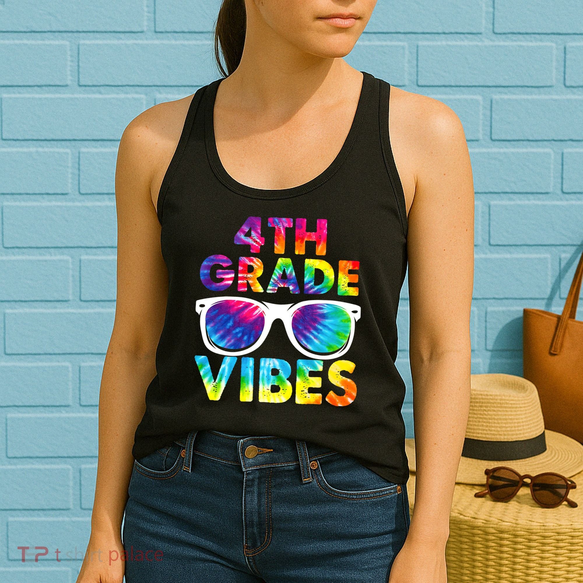 Back To School Funny 4th Grade Vibes First Day Teacher Women's Tank Top