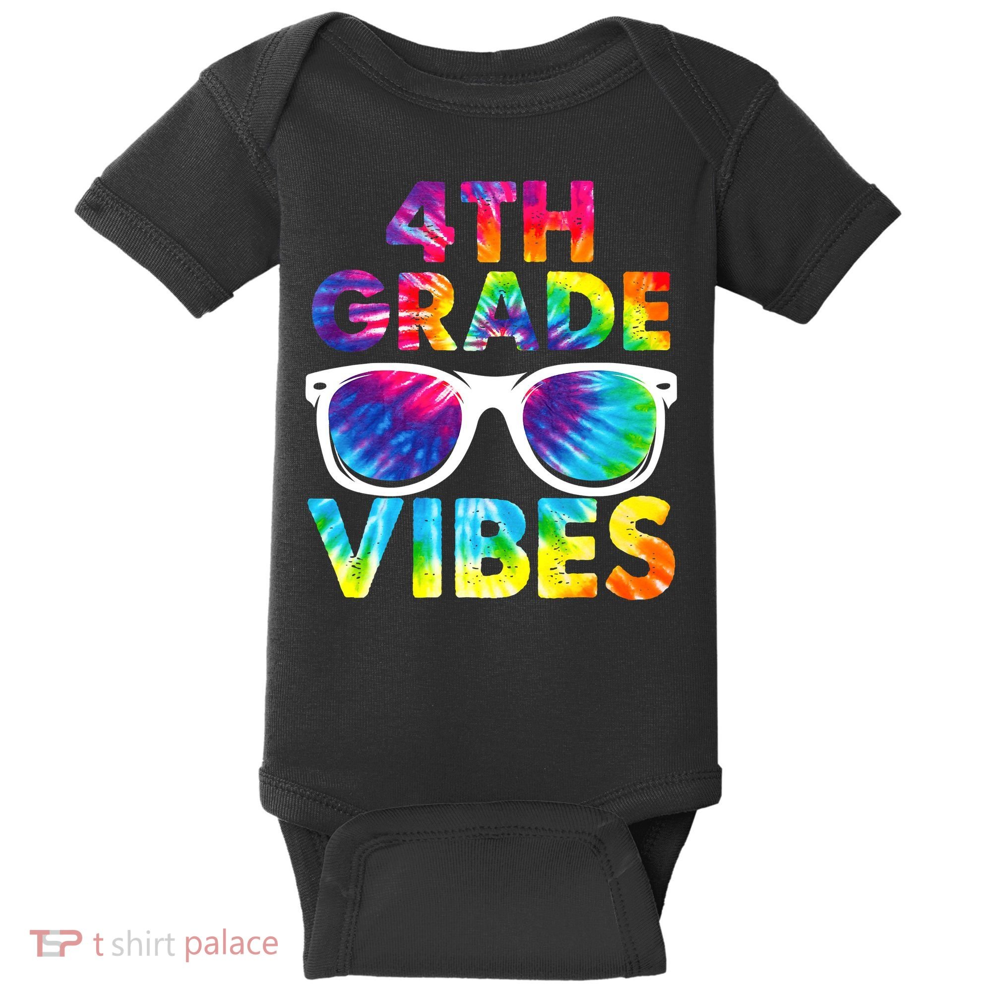 Back To School Funny 4th Grade Vibes First Day Teacher Baby Bodysuit