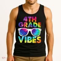 Back To School Funny 4th Grade Vibes First Day Teacher Tank Top thumb 3