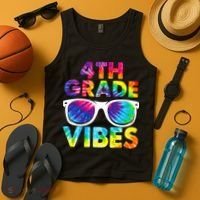 Back To School Funny 4th Grade Vibes First Day Teacher Tank Top thumb 4