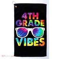 Back To School Funny 4th Grade Vibes First Day Teacher Golf Towel thumb 0