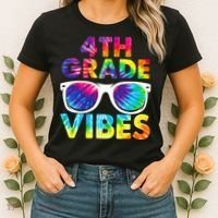 Back To School Funny 4th Grade Vibes First Day Teacher Women's T-Shirt thumb 2
