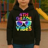 Back To School Funny 4th Grade Vibes First Day Teacher Kids Hoodie thumb 3