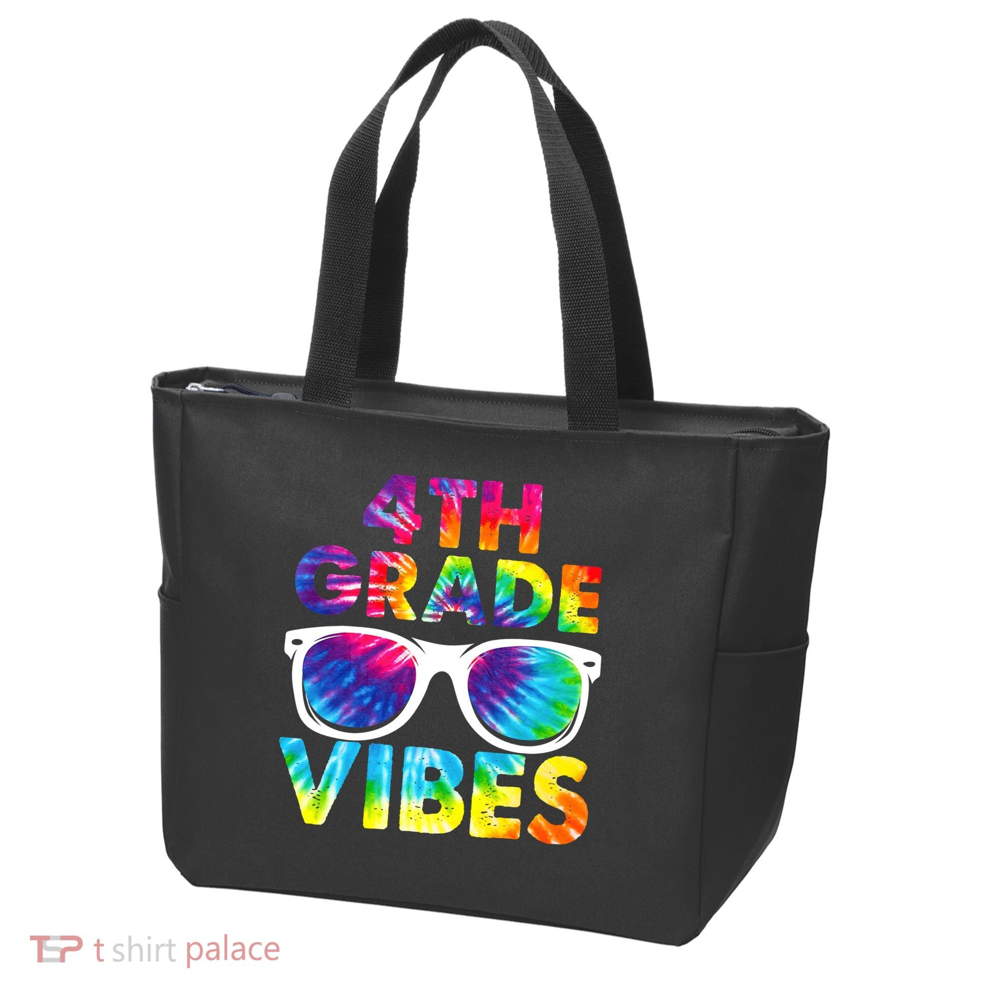 Back To School Funny 4th Grade Vibes First Day Teacher Tote Bag